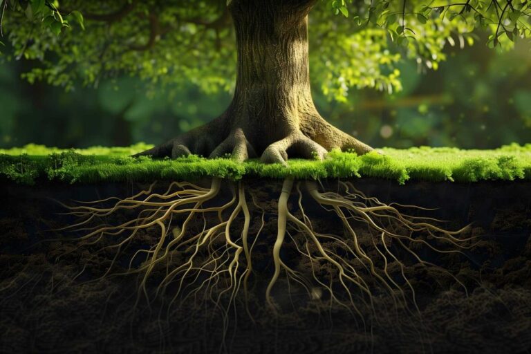 Tree roots symbolising early parenting foundations