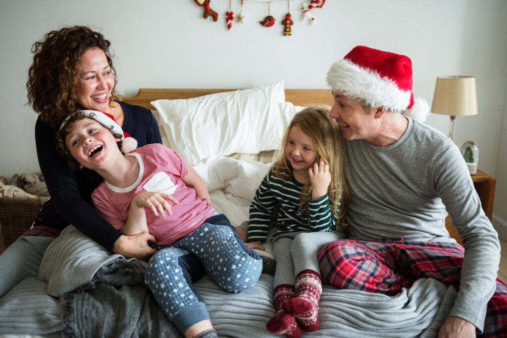 Parent and child spending quality time together at Christmas