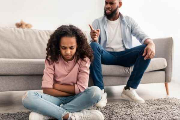 strict parent and teenager